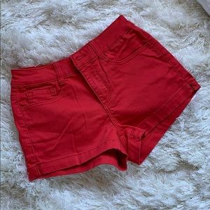 Red Low-Rise Shorts